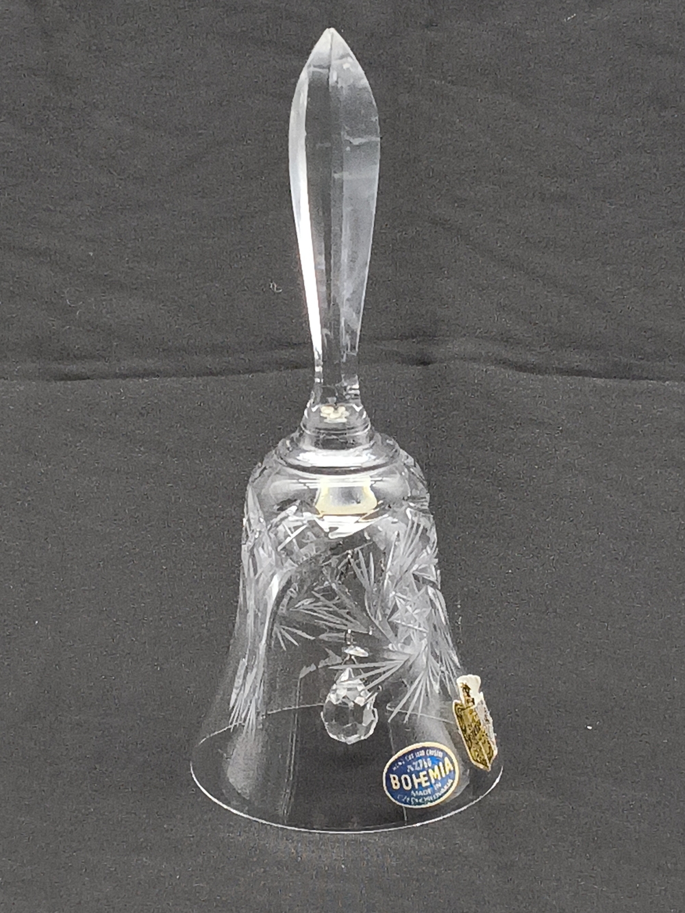 Vintage Bohemia Crystal Bell - 24% Lead Hand Cut Pinwheel, Czechoslovakia